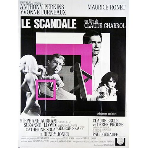 Le Scandale - Véritable Affiche De Cinéma Pliée - Format 120x160 Cm - De Claude Chabrol Avec Anthony Perkins, Maurice Ronet, Stephane Audran, Yvonne Furneaux - 1967