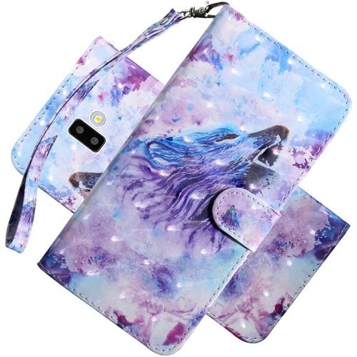 Case For Samsung Galaxy J6 Plus 2018 Case Wallet Cool Animal 3d Effect Painted Pu Leather Flip Magnetic Clasp Card Holder Stand Cover For Samsung Galaxy J6 Plus Angry Wolf Bx.