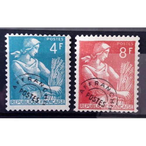 Série Préoblitérés Moissonneuse - N° 106 Et 108 Neufs* - Cote 3,20 - France Année 1953 - N10380