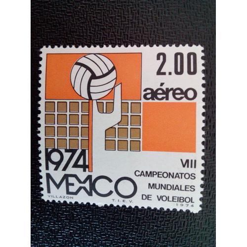 Timbre Mexique Yt Pa 373 Championnats Du Monde De Volleyball 1974 ( 13412 )