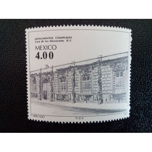 Timbre Mexique Yt 957 Maison Mascarones, D.F. 1981 ( 13412 )