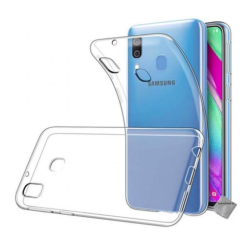 Housse Etui Coque Silicone Gel Fine Samsung Galaxy A40 + Film Ecran Transparent Tpu