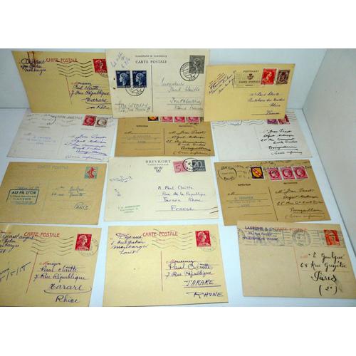 Lot De 23 Entiers Postaux Et Cartes-Lettres Remboursement, France Belgique, Luxembourg