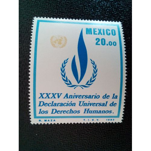 Timbre Mexique Yt 1032 Xxxv Anniversaire De La Déclaration Universelle Des Droits De L'homme ( 13412 )