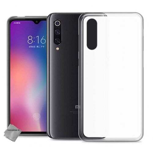 Housse Etui Coque Pochette Silicone Gel Fine Pour Xiaomi Mi 9 + Film Ecran - Blanc Transparent