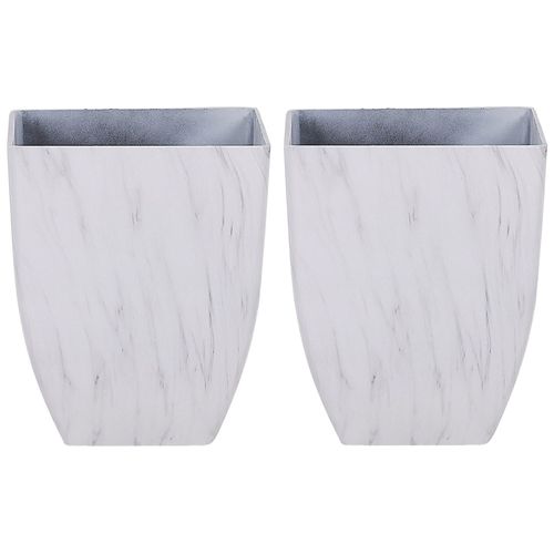 Lot De 2 Cache-Pots Effet Marbre 35 X 35 X 42 Cm Miro