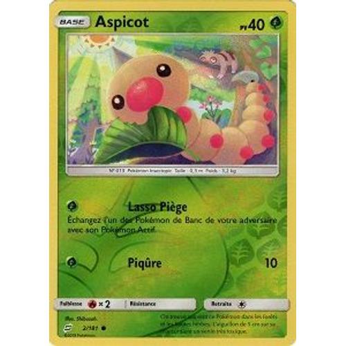Carte Pokémon Aspicot Reverse 2/181 Serie Duo De Choc