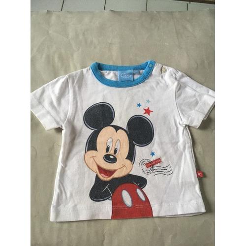 T.Shirt Bébé Garçon Disney Mickey Taille 6 Mois Idée Cadeau