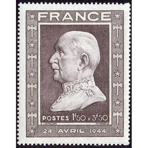 France 1944, Bel Exemplaire Yvert 606, 88ème Anniversaire Du Maréchal Pétain, Neuf*