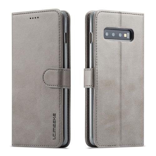 Etui Type Portefeuille Pour Galaxy-S10+ Gris Gamme Lc.Imeeke