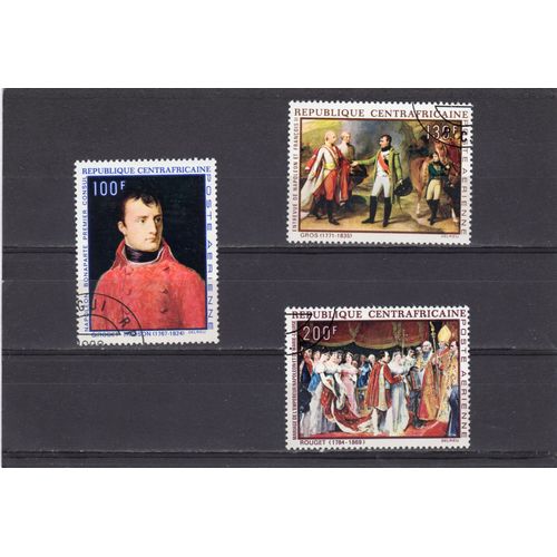 Timbres De Poste Aérienne De Centrafrique (Bicentenaire De La Naissance De Napoléon 1er)