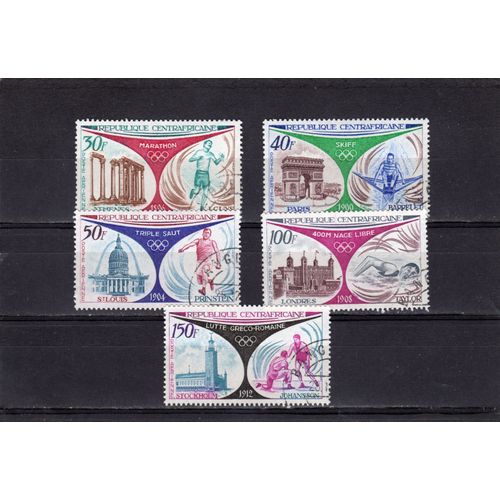 Timbres De Poste Aérienne De Centrafrique (Rétrospective Des Jeux Olympiques)