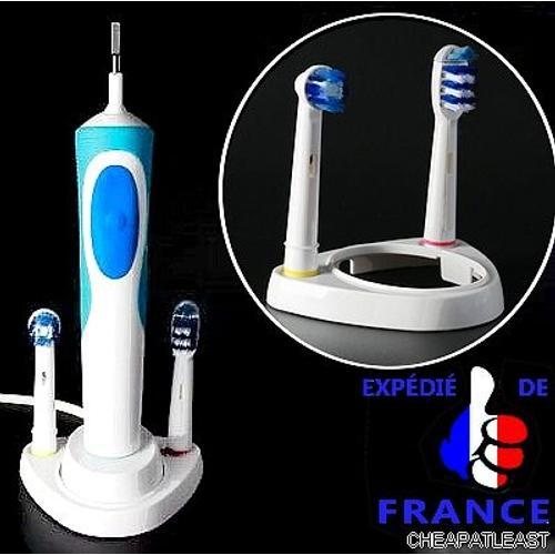 Embase Support Porte Brossettes (2) Pour Brosse À Dent Électrique Oral B (Chargeur Non Inclus)