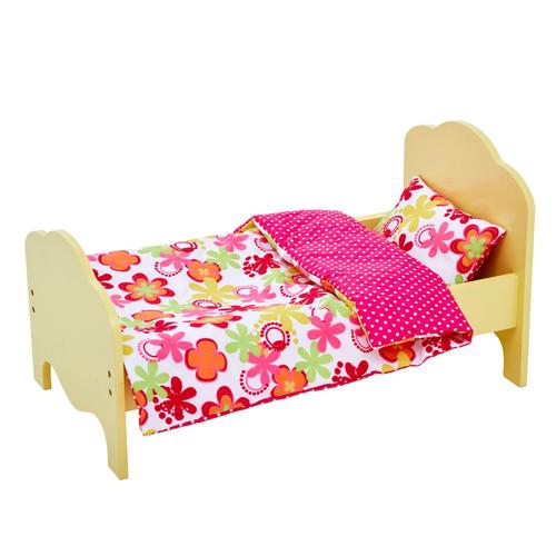 Petite Princesse Lit De Poupée De 45 Cm Jaune Et Linge Fleur D'été Td-11929-1j