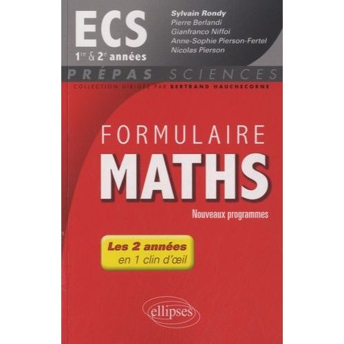 Formulaire Maths Ecs 1re Et 2e Années