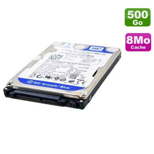 Disque Dur 500Go SATA 2.5" WD Scorpio Blue WD5000BPVT-75HXZT3 0P4HFC P4HFC 8Mo