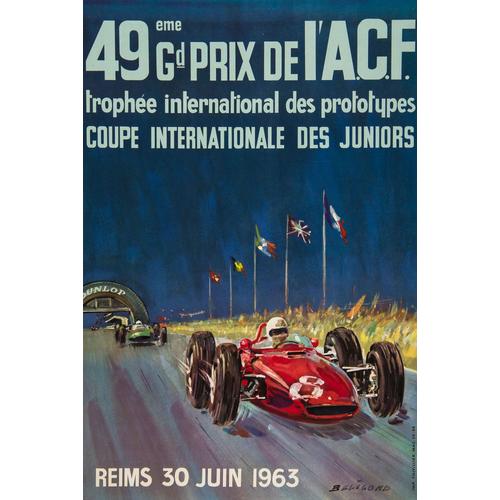 Affiche 49ème Grand Prix De L'acf 1963