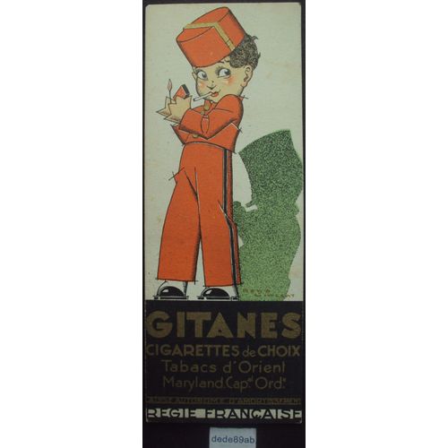 Marque Page Ancien "Gitanes" Cigarettes / "Diplomates" Cigares Légers.