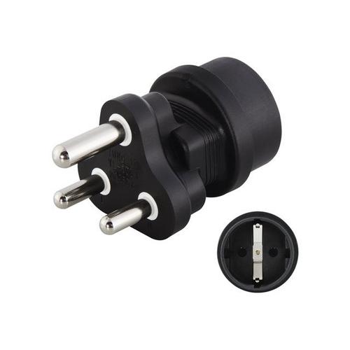 Hama Travel Adapter Plug - Adaptateur pour prise d'alimentation - Type M (M) pour CEE 7/4 (F) - noir - Afrique du Sud