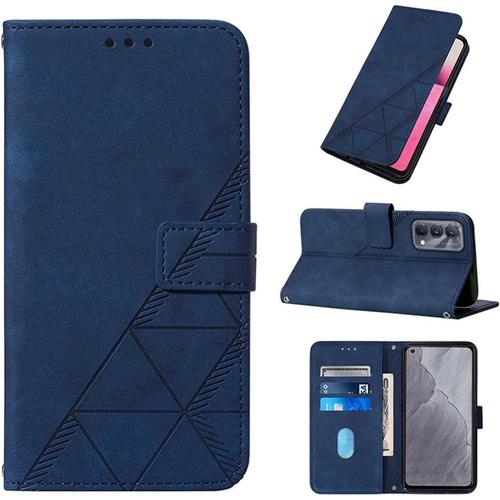 Coque Realme Gt Master Housse Premium Cuir Pu Etui Coque À Clapet Portefeuille Étui Pour Realme Gt Master 6.43"" Bleu Royal