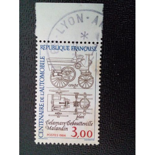 Timbre France Yt 2341 Centenaire De L'automobile: Plan-Deboutteville Delamare-Malandin 1984 ( 16412 )