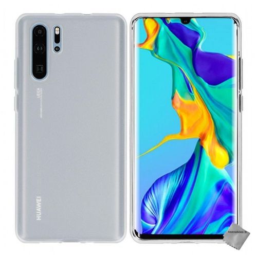 Housse Etui Coque Pochette Silicone Gel Fine Pour Huawei P30 Pro + Verre Trempe - Blanc Transparent