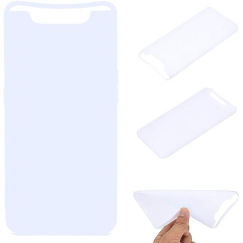 Softcase Pour Samsung Galaxy A80 Housse Silicone Pour Smartphone Galaxy A80 Housse Couleur Blanc Mat