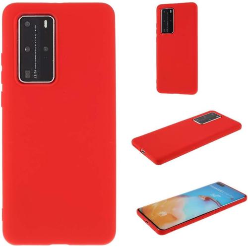 Softcase Pour Huawei P40 Pro Housse Silicone Pour Smartphone P40 Pro Housse Couleur Rouge Mat