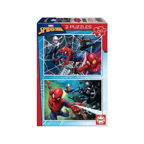 Puzzle Enfant - Spider-Man - 2 X 100 Pieces - Educa Collection Super Heros Marvell Spiderman