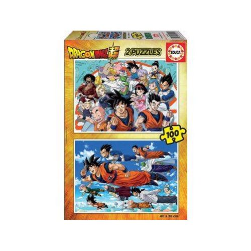 Set De 2 Puzzles Enfant Dragon Ball Z 100 Pieces : Son Gohan Vegeta Krilin Son Goten Son Goku - Educa Collection Manga