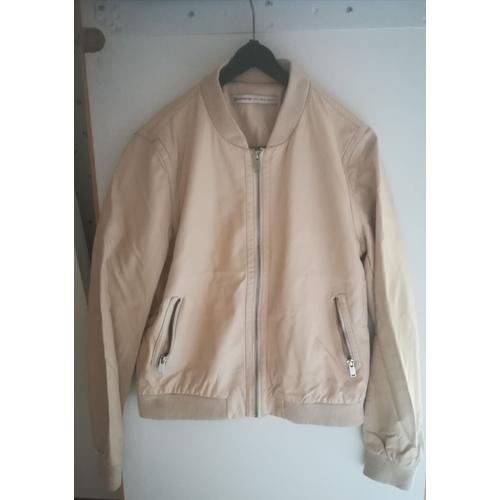 Blouson Stradivarius Simili Cuir Beige Taille M