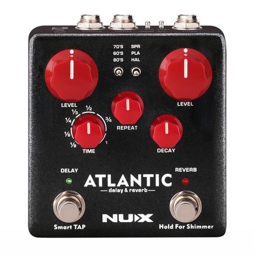 Nux Atlantic Delay & Reverb Pédale D'effet Guitare Électrique Avec Routage Interne Et Effets De Réverbération Secondaires Accessoires Pour Guitare