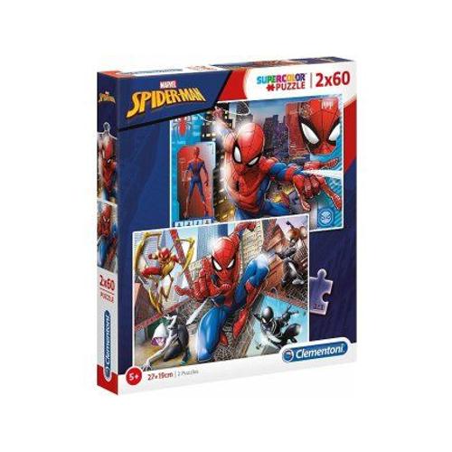 2 Puzzles Enfant 60 Pieces Spiderman - Collection Clementoni Super Heros