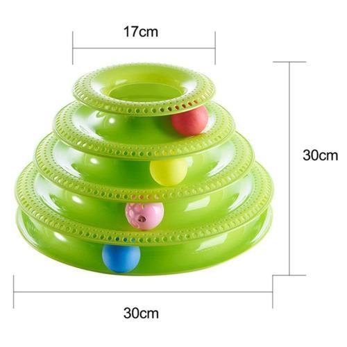 Jouet Pour Chat, Circuit De Jeu Pour Chat, Circuit Jeu Chat Avec Balle, Jouet Pour Chat Interactif, 4 Couches - Vert