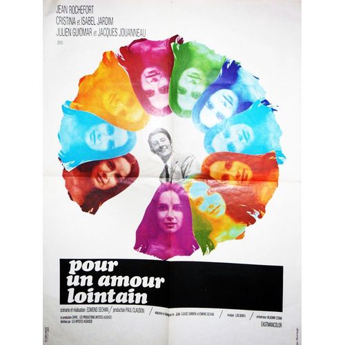 Pour Un Amour Lointain - Véritable Affiche De Cinéma Pliée - Format 60x80 Cm - De Edmond Séchan Avec Jean Rochefort, Julien Guiomar, Isabelle Jardin, Jacques Jouanneau- 1968