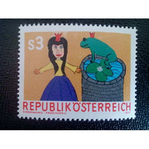 Timbre Autriche Yt 1503 Timbre Enfants "Le Roi Grenouille" 1981 ( 18412 )