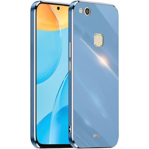 Cadre Galvanisé Coque Pour Huawei P10 Lite 5.2"" Inches Etui De Protection En Silicone Tpu - Bleu Marine