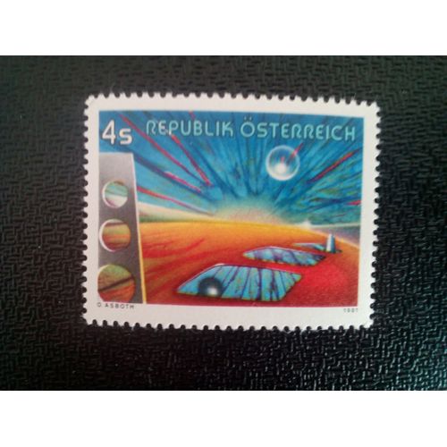 Timbre Autriche Yt 1516 "Entre Les Temps" D'oscar Asboth (Né En 1925) 1981 ( 18412 )