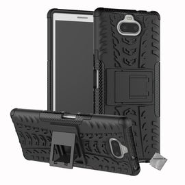 Housse Etui Coque Rigide Anti Choc Pour Sony Xperia 10 + Verre Trempe - Noir