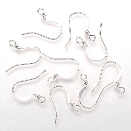 Crochets Boucle D'oreille 15 Mm Avec Boule (20 Pièces) Gris