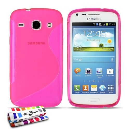 Coque Samsung Galaxy Core " Le S " Silicone Rose Souple (Tpu)