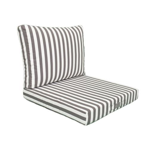 Coussins Pour Salon De Jardin Déhoussable 60x60cm - Rayure Gris Foncé