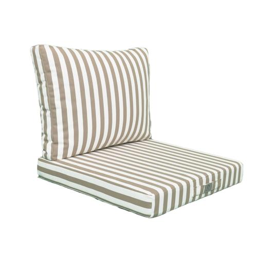 Coussins Pour Salon De Jardin Déhoussable 50x50cm - Rayure Beige