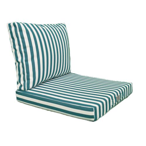 Coussins Pour Salon De Jardin Déhoussable 60x60cm - Rayure Vert