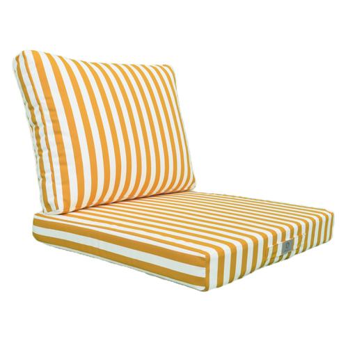 Coussins Pour Salon De Jardin Déhoussable 60x60cm - Rayure Jaune