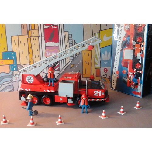 Playmobil Réf 3525 Grande Echelle - Vintage Grand Camion Pompier