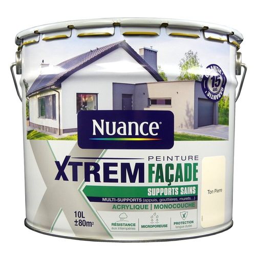 Peinture façade acrylique Xtrem - Supports sains - Ton pierre - 10L