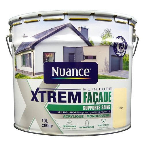 Peinture façade Xtrem - Supports sains - Acrylique - Sable - 10L