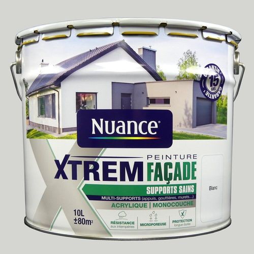 Peinture façade Xtrem - Multi-supports sains - Acrylique - Blanc 10L