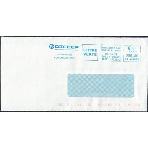 France Ema Empreinte Postmark Diceep Automatisme Électrique 54280 Laneuvelotte